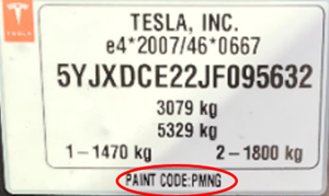 Инструкция за намиране на кода на боята за TESLA – изображение 2